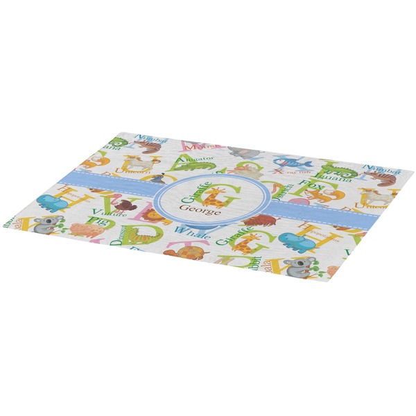 Animal Alphabet Burlap Placemat (Angle View)