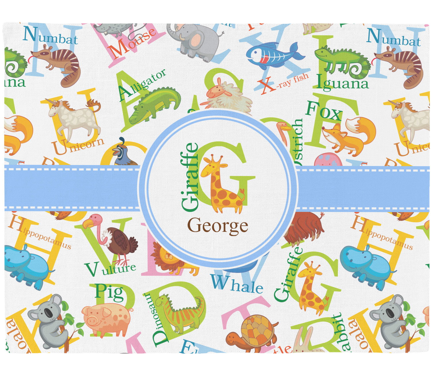 Animal Alphabet Placemat (Fabric) (Personalized) YouCustomizeIt