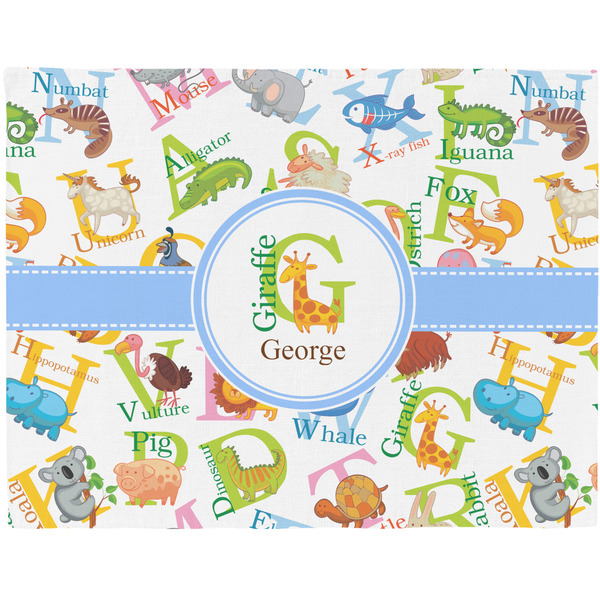 Custom Animal Alphabet Woven Fabric Placemat - Twill w/ Name or Text
