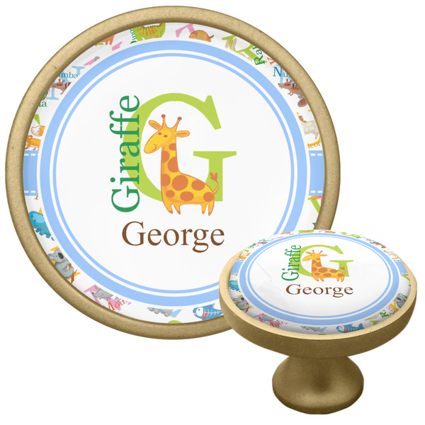Animal Alphabet Cabinet Knob - Gold - Multi Angle