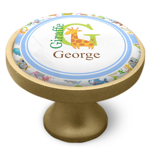 Animal Alphabet Cabinet Knob - Gold - Side