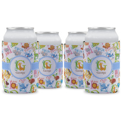 Animal Alphabet Can Cooler (12 oz) - Set of 4 w/ Name or Text
