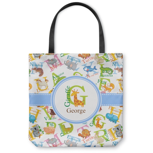 Custom Animal Alphabet Canvas Tote Bag (Personalized)