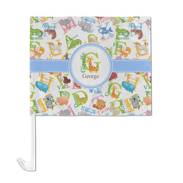 Animal Alphabet Car Flag - Large - FRONT