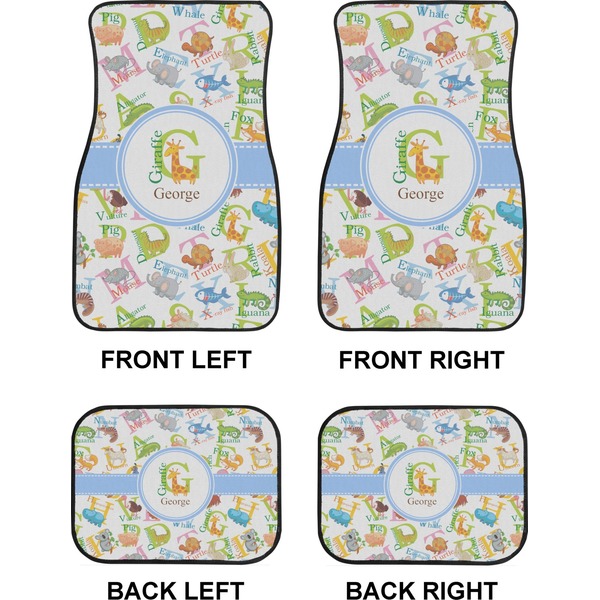 Animal Alphabet Car Floor Mats Set (2F + 2B)