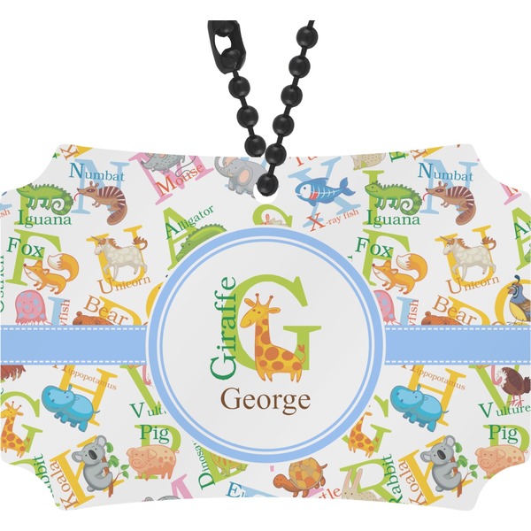 Custom Animal Alphabet Rear View Mirror Ornament (Personalized)