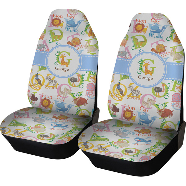 Custom Animal Alphabet Car Seat Covers (Set of Two) (Personalized)