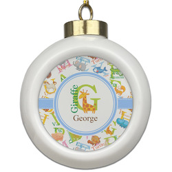 Animal Alphabet Ceramic Ball Ornament (Personalized)