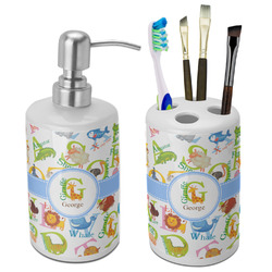 Animal Alphabet Ceramic Bathroom Accessories Set (Personalized)