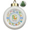 Animal Alphabet Ceramic Ball Ornament - Christmas Tree (Personalized)