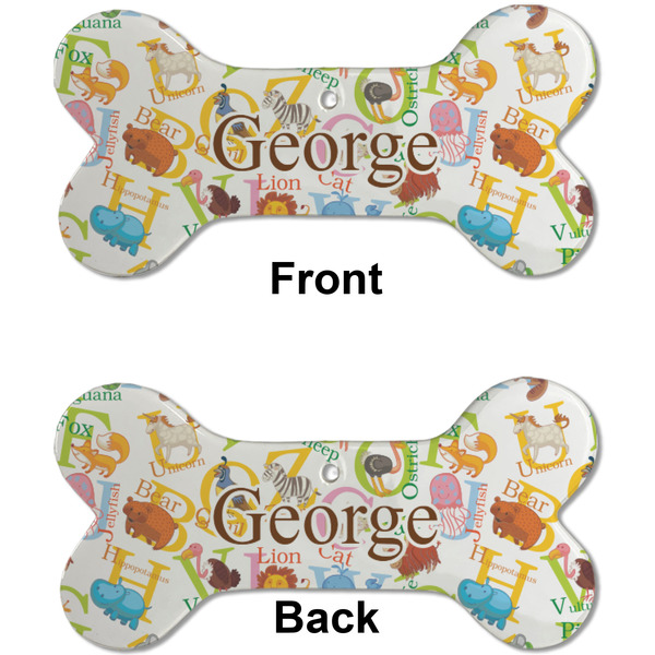 Animal Alphabet Ceramic Flat Ornament - Bone Front & Back (APPROVAL)