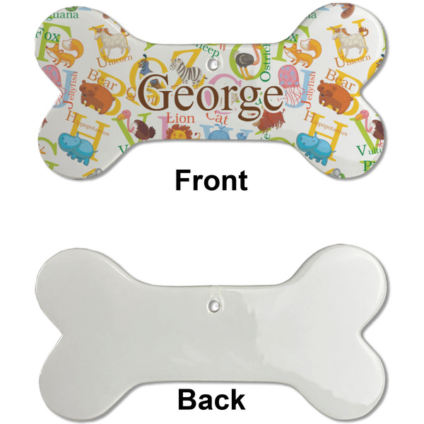 Animal Alphabet Ceramic Flat Ornament - Bone Front & Back Single Print (APPROVAL)