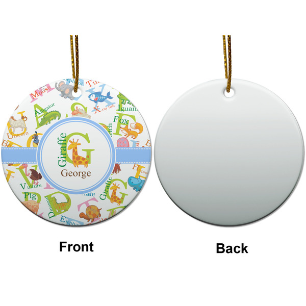 Animal Alphabet Ceramic Flat Ornament - Circle Front & Back (APPROVAL)