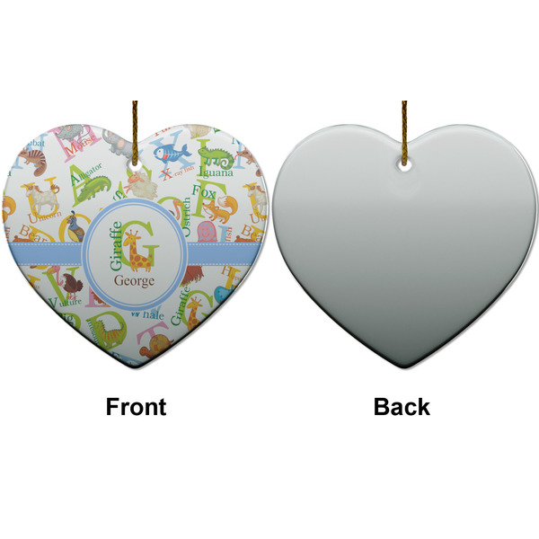 Animal Alphabet Ceramic Flat Ornament - Heart Front & Back (APPROVAL)