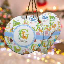 Animal Alphabet Ceramic Ornament w/ Name or Text