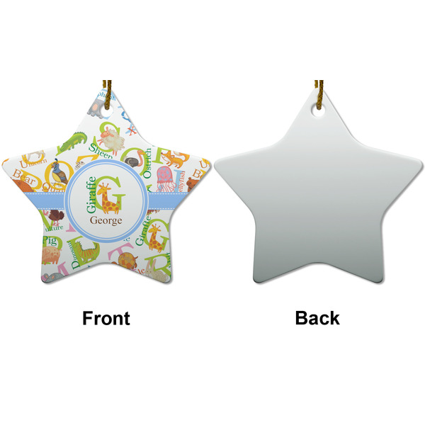 Animal Alphabet Ceramic Flat Ornament - Star Front & Back (APPROVAL)