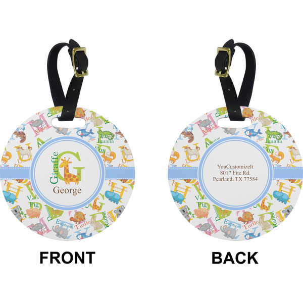 Animal Alphabet Circle Luggage Tag (Front + Back)