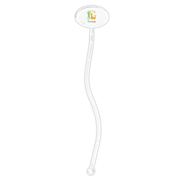 Animal Alphabet Clear Plastic 7" Stir Stick - Oval - Single Stick