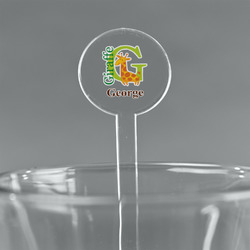 Animal Alphabet 5.5" Round Plastic Stir Sticks - Clear (Personalized)