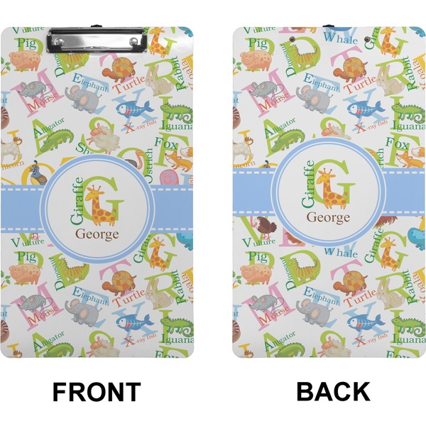 Animal Alphabet Clipboard (Legal) (Front + Back)