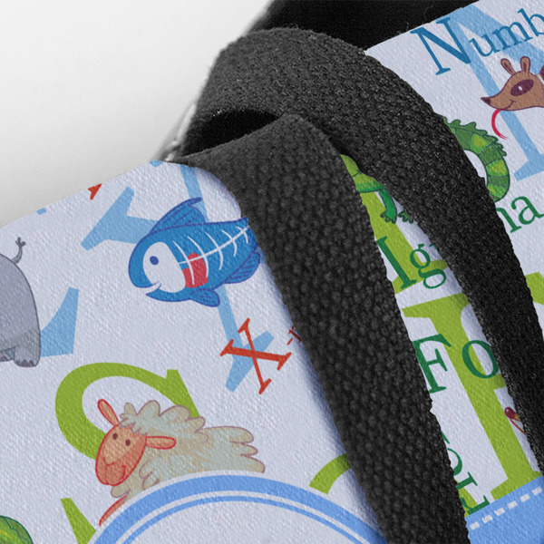Animal Alphabet Closeup of Tote w/Black Handles
