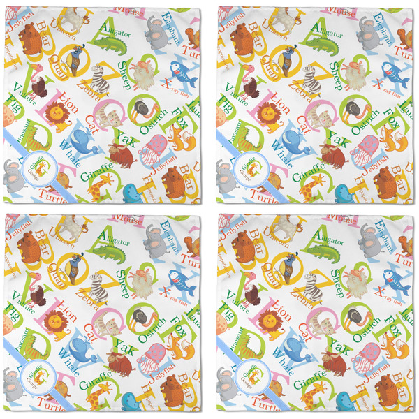 Animal Alphabet Cloth Napkins - Personalized Dinner (APPROVAL) Set of 4