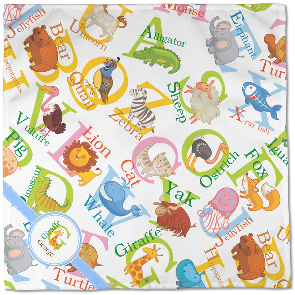 Animal Alphabet Cloth Napkins - Personalized Dinner (Full Open)