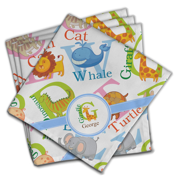Animal Alphabet Cloth Napkins - Personalized Dinner (PARENT MAIN Set of 4)