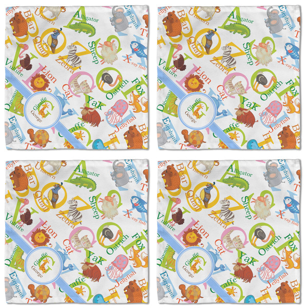 Animal Alphabet Cloth Napkins - Personalized Lunch (APPROVAL) Set of 4