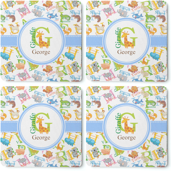 Animal Alphabet Coaster Rubber Back - Apvl