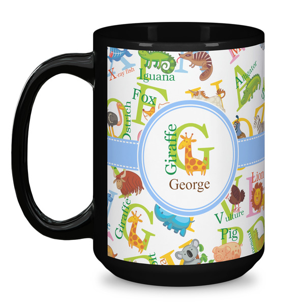 Animal Alphabet Coffee Mug - 15 oz - Black