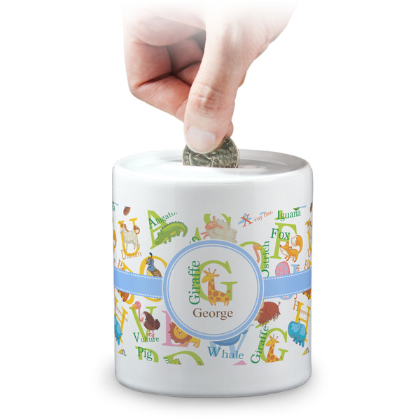 Custom Animal Alphabet Coin Bank (Personalized)
