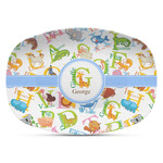 Animal Alphabet Plastic Platter - Microwave & Oven Safe Composite Polymer (Personalized)