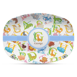Animal Alphabet Plastic Platter - Microwave & Oven Safe Composite Polymer (Personalized)