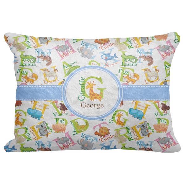Custom Animal Alphabet Decorative Baby Pillowcase - 16"x12" (Personalized)