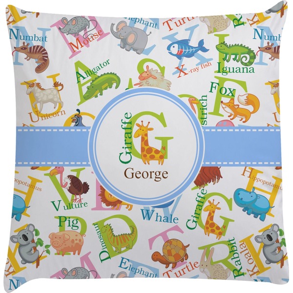Custom Animal Alphabet Decorative Pillow Case (Personalized)