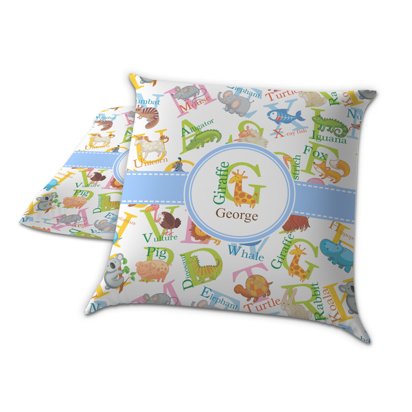 Animal Alphabet Decorative Pillow Case - TWO