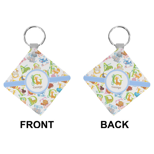 Animal Alphabet Diamond Keychain (Front + Back)