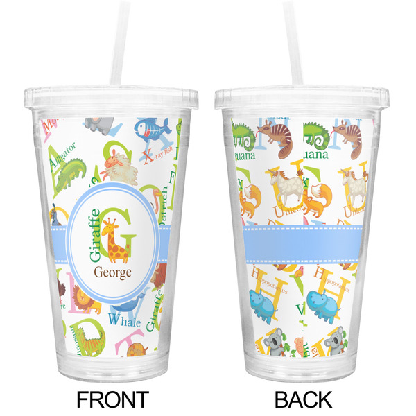 Animal Alphabet Double Wall Tumbler with Straw - Approval