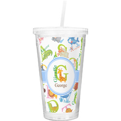Animal Alphabet Double Wall Tumbler with Straw (Personalized)