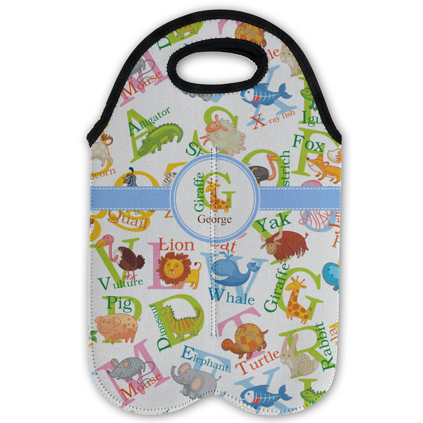 Animal Alphabet Double Wine Tote - Flat (new)