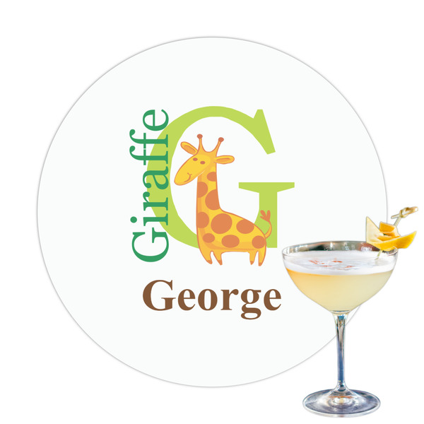 Custom Animal Alphabet Printed Drink Topper - 3.25" (Personalized)