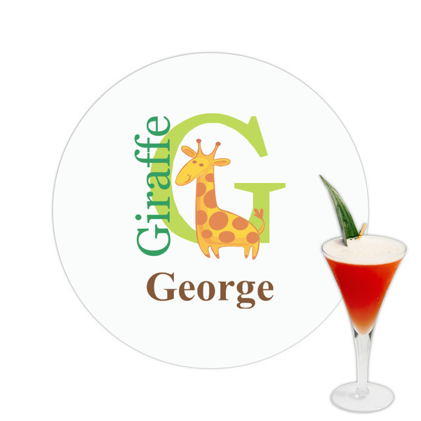 Custom Animal Alphabet Printed Drink Topper -  2.5" (Personalized)