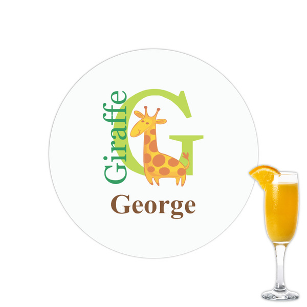 Custom Animal Alphabet Printed Drink Topper - 2.15" (Personalized)