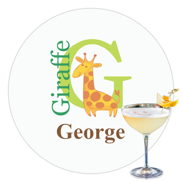 Custom Animal Alphabet Printed Drink Topper - 3.5" (Personalized)