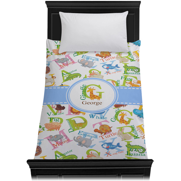 Animal Alphabet Duvet Cover - Twin XL - On Bed - No Prop