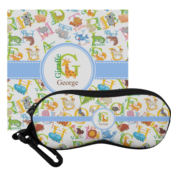Custom Animal Alphabet Eyeglass Case & Cloth (Personalized)