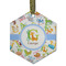 Animal Alphabet Frosted Glass Ornament - Hexagon