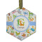 Animal Alphabet Flat Glass Ornament - Hexagon w/ Name or Text