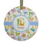 Animal Alphabet Frosted Glass Ornament - Round